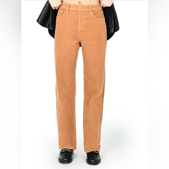 Fidelity Modern American Rexford High Waist Wide Brown Corduroy Jeans Sz 25 NWT - Picture 1 of 7
